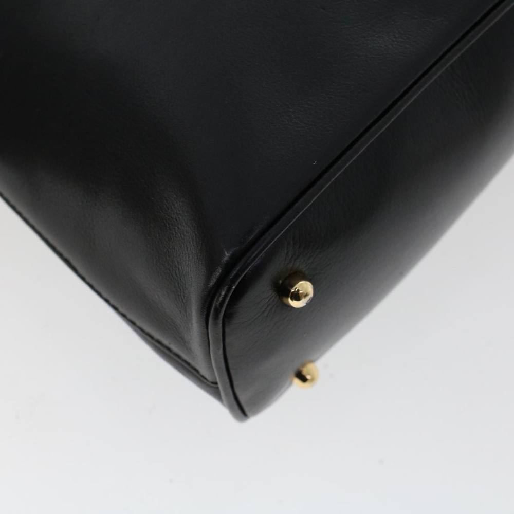 GUCCI Bamboo Hand Bag Leather 2way Black Auth 45974 - Picture 8 of 16